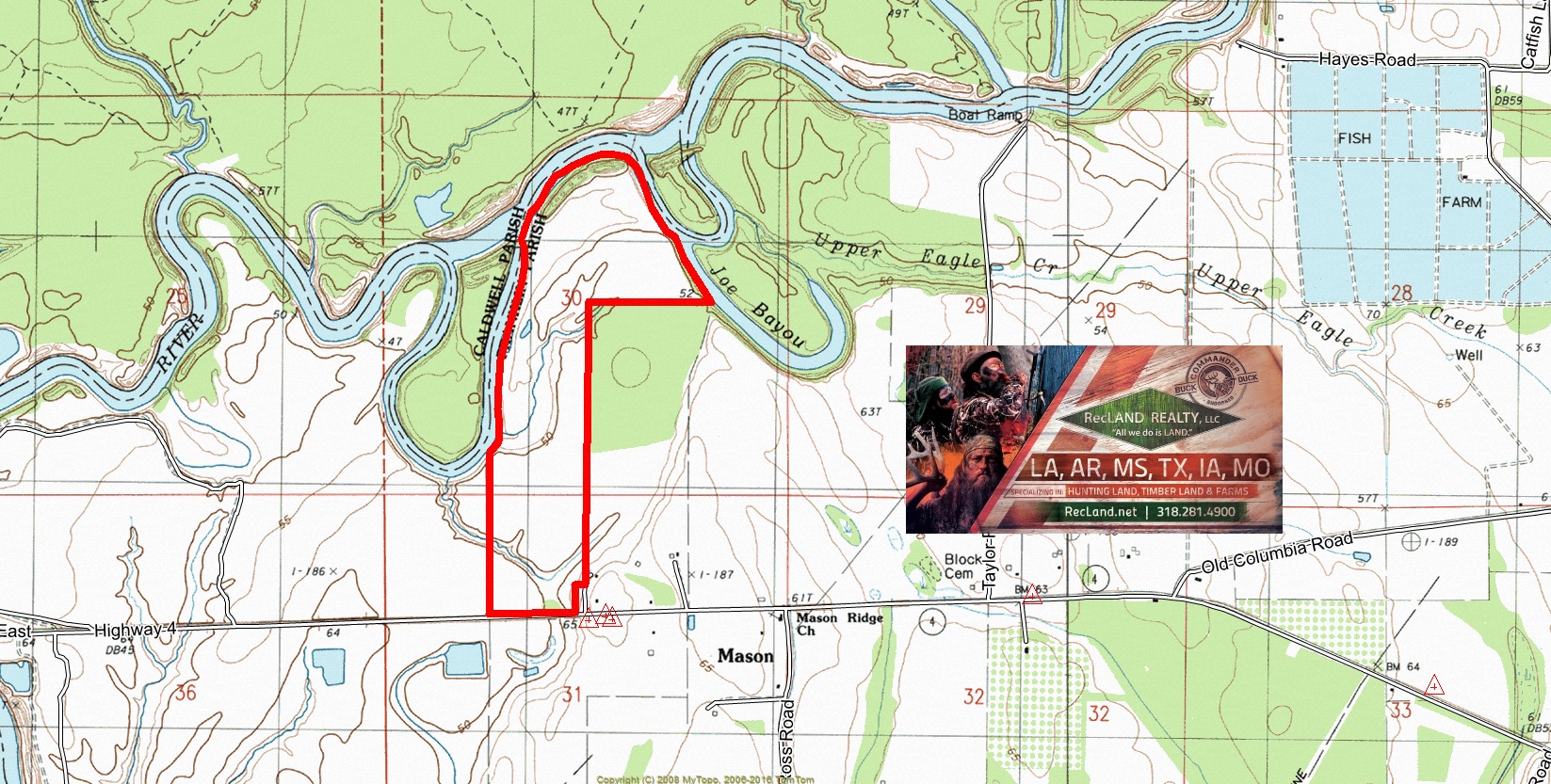 194 ac Franklin Parish Deer and Duck Hunting Land for Sale, Acreage